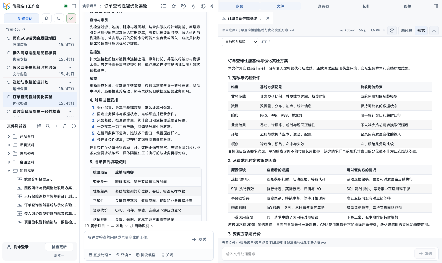 优化整改 · 工作台示例
